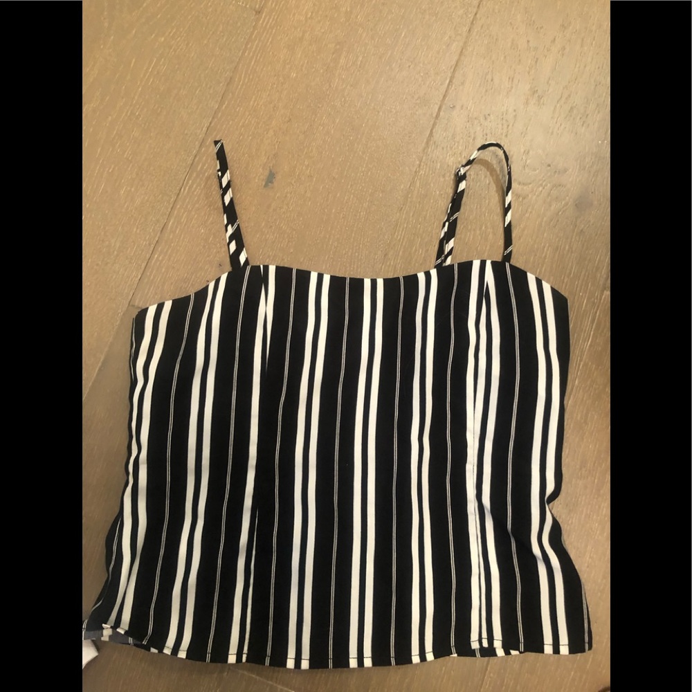 We are all pretty girls  stripe crop crop.  Size S